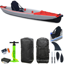 Superior 2021Single Seat CE Certificate Water Dropstitch Kayak High Quality Inflatable Fishing Kayak